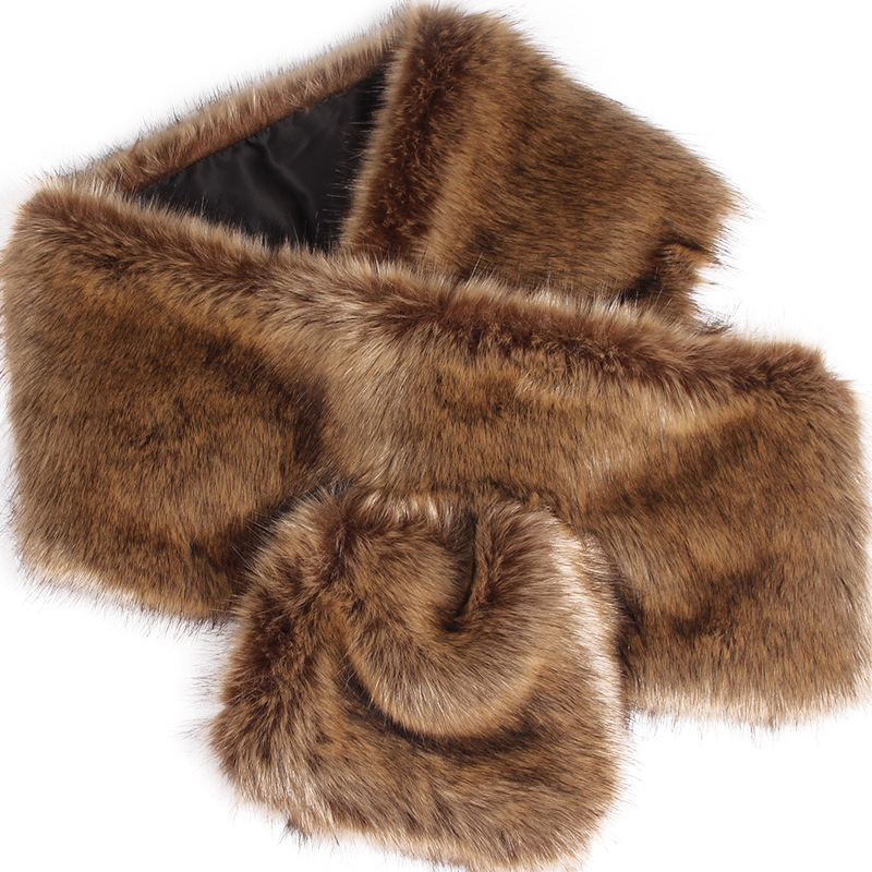Fur collar shawl, faux fur fox fur large shawl, women's stage dinner dress, cape, scarf, scarf, false collar Application Scenario