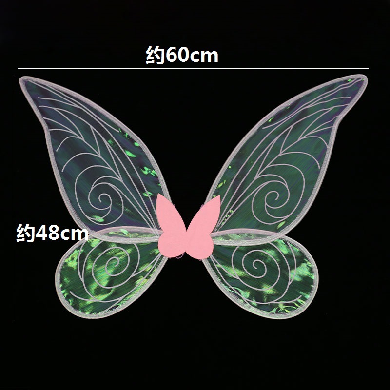 紫琳跨境亚马逊节日派对表演道具 小号天使翅膀 炫彩蝴蝶精灵翅膀详情图3