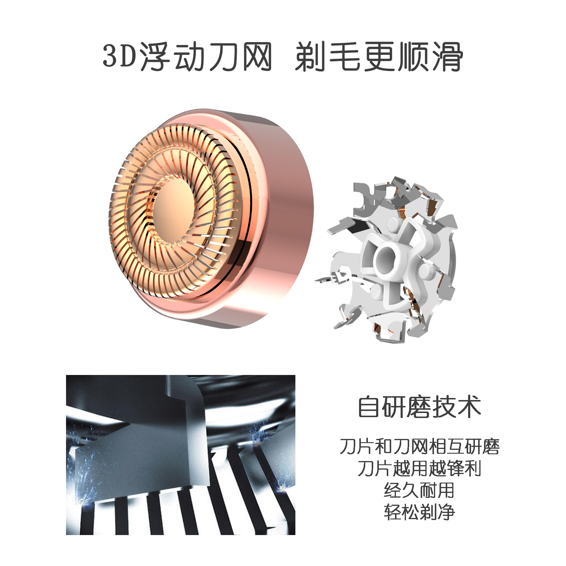 Factory wholesale of women's hair removal knives, custom hair removal devices, razors, full-body hair scrapers, cross-border electric hair shavers details Picture