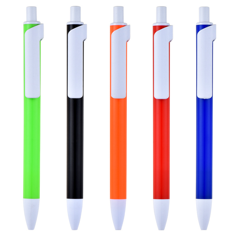 Supply Manufacturers Wholesale Press Type Ballpoint Pen Plastic Ballpoint Pen Printing Logo Gift Pen Oil Pen Item Picture