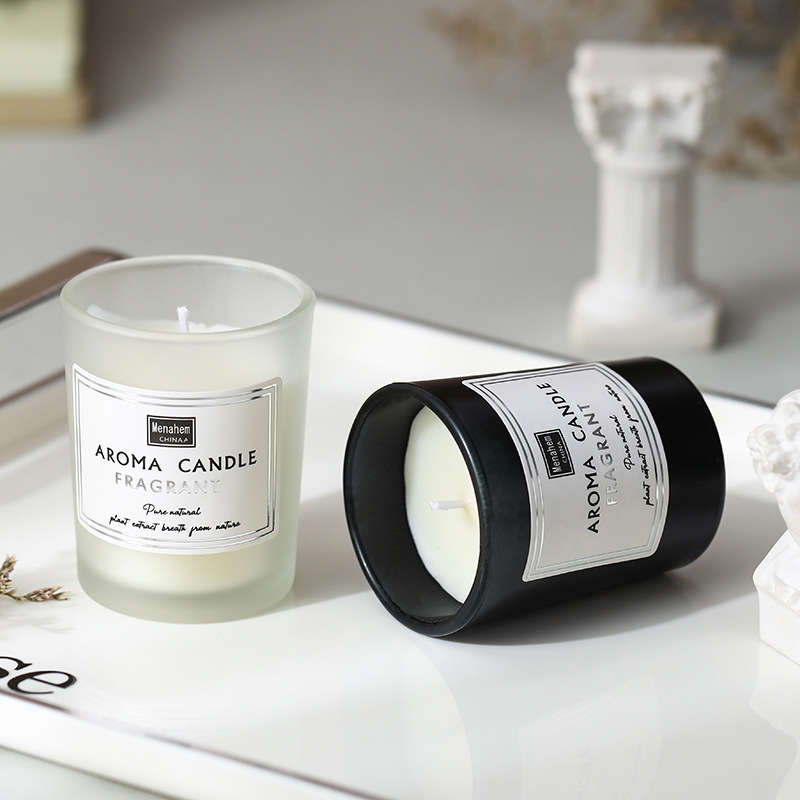 厂家直供香薰蜡烛磨砂玻璃杯室内无烟植物大豆蜡创意香氛伴手礼细节图