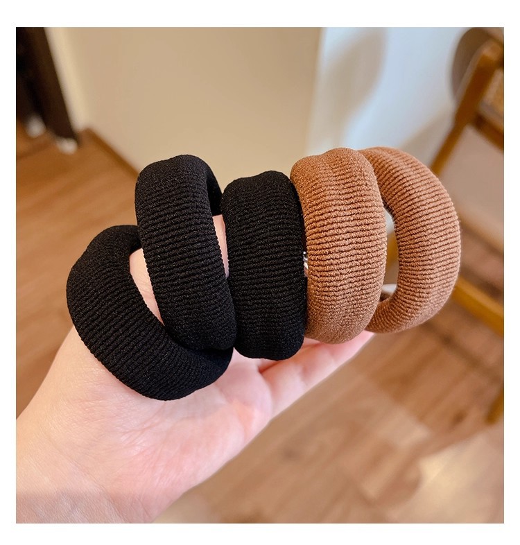 Thickened, high-elasticity, non-damaging hair tie headband for women 2026 new style rubber band hair tie leather case pic 9