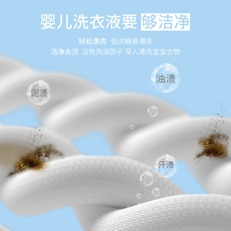 植护厂家批发婴儿洗衣液1kg/瓶装宝宝儿童清洁低泡易票2斤洗衣液详情图2