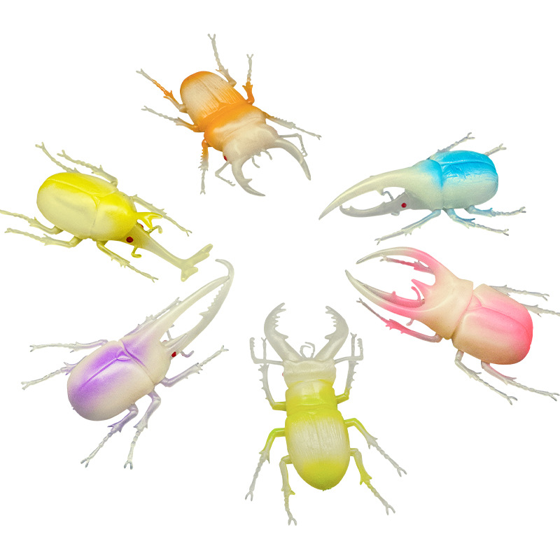 新款大号甲虫模型 夜光昆虫独角仙揪型虫七彩甲虫仿真模型跨境详情图5