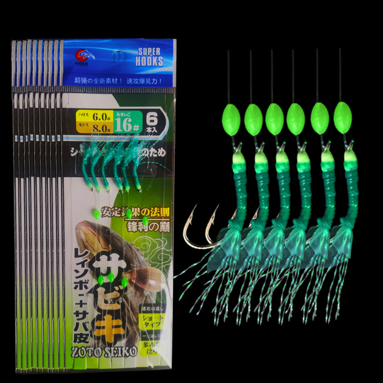 String Hook Bionic Red Rubber Fish Skin Shrimp String Hook Anti-Entangling Fishing Hook Warping Beak Specially Kill White Bar Hook details Picture