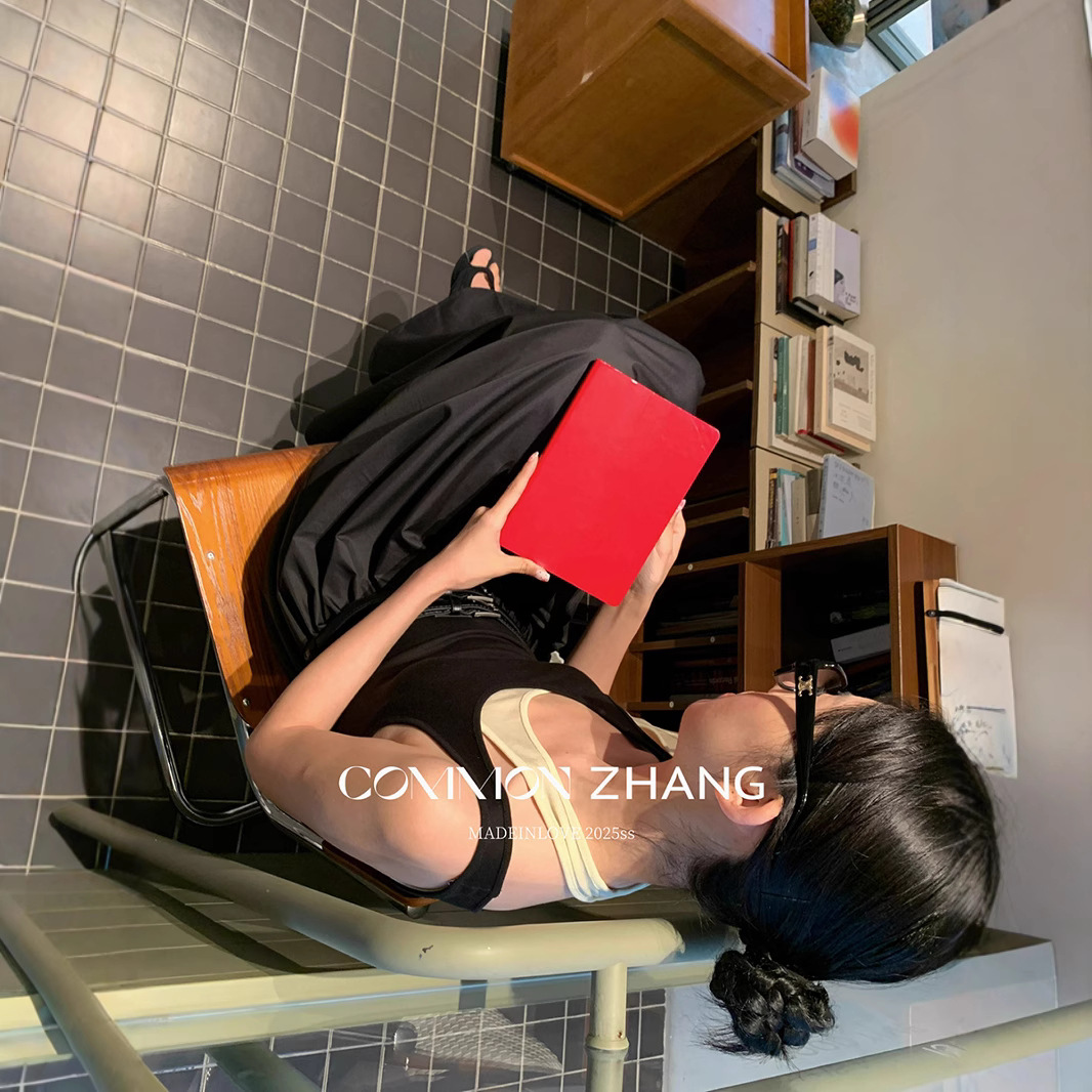 CZ ZHANG Summer Korean solid color fashionable Design sense double Shoulder strap Tencel wool vest dress B26101 Specification image