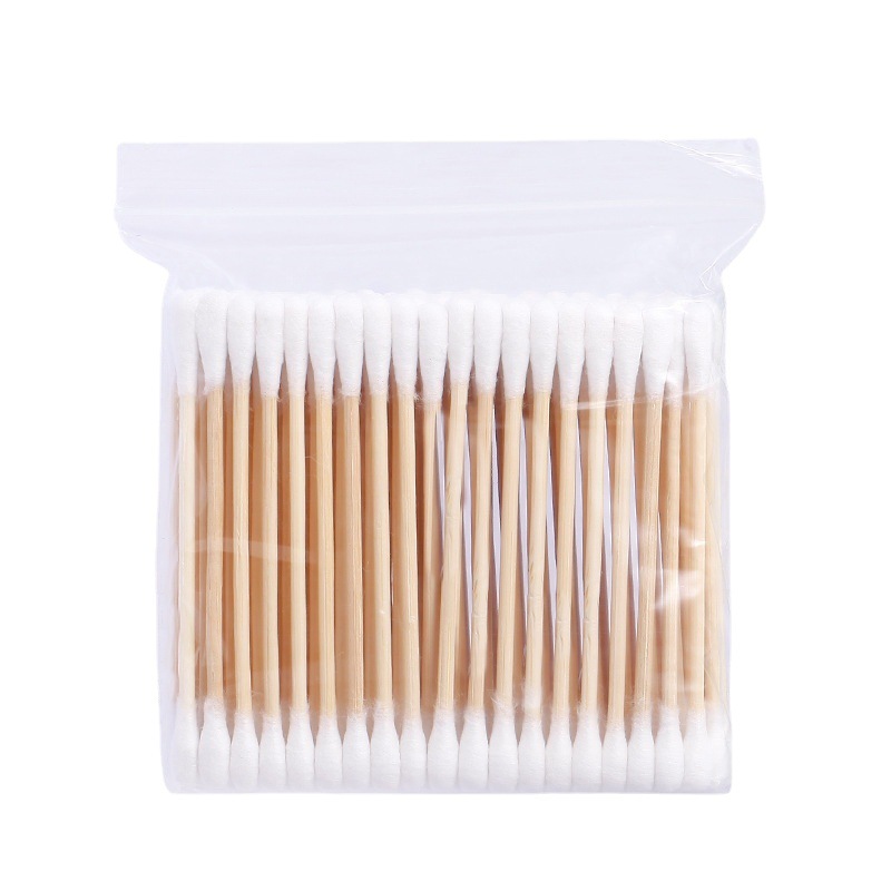 Bamboo Stick Double-Head Multi-Functional Cotton Swab Wholesale Large Disposable Tampon Stick Earscoop Makeup Remover Cotton Swab Item Picture