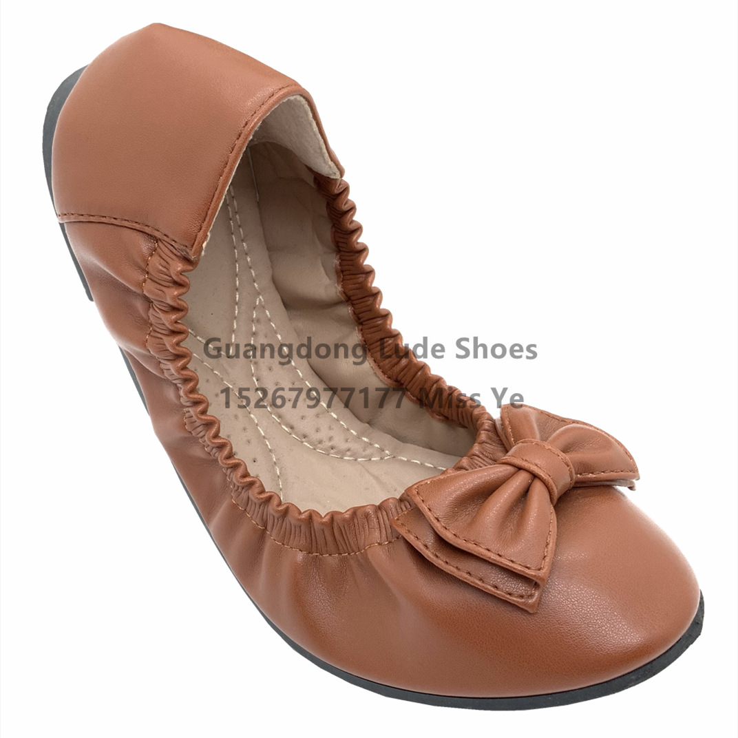 New Women's Single Shoes Flat Fold Round Head Guangzhou Women's Shoes All Comfortable Fashion Bow Casual Single Shoes Women Item Picture
