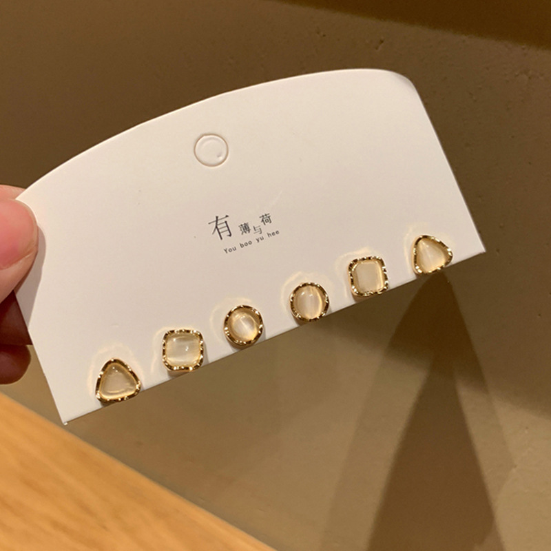 S925银针三对套装耳钉女睡觉不用摘冷淡风耳环高级感珍珠气质耳饰