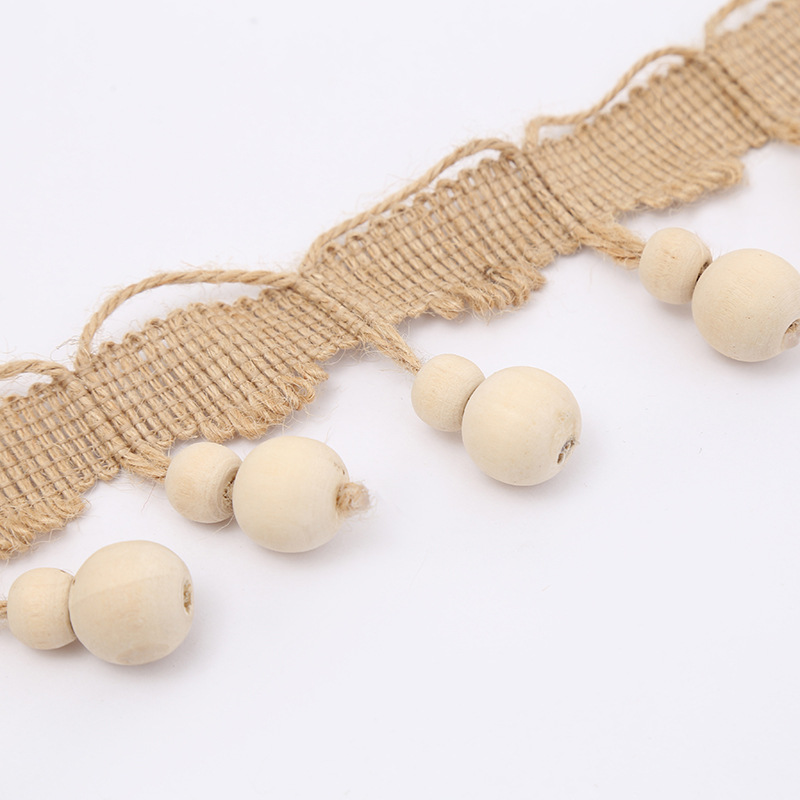 New 5 Cm Natural Color Row Comb Curtain Lace Sofa Pillow Accessories Ribbon Natural Color Jute Wholesale Application Scenario