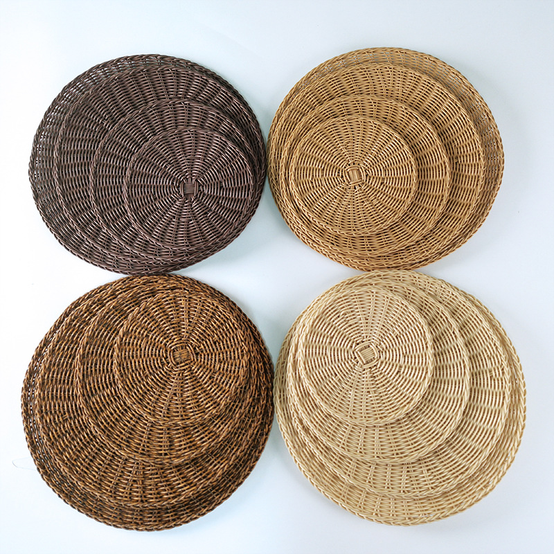 Japanese Heat Insulation Mat Table Household Table Mat Imitation Rattan Woven Anti-Ironing Woven Coaster Bowl Mat Pan Mat Round Placemat Application Scenario