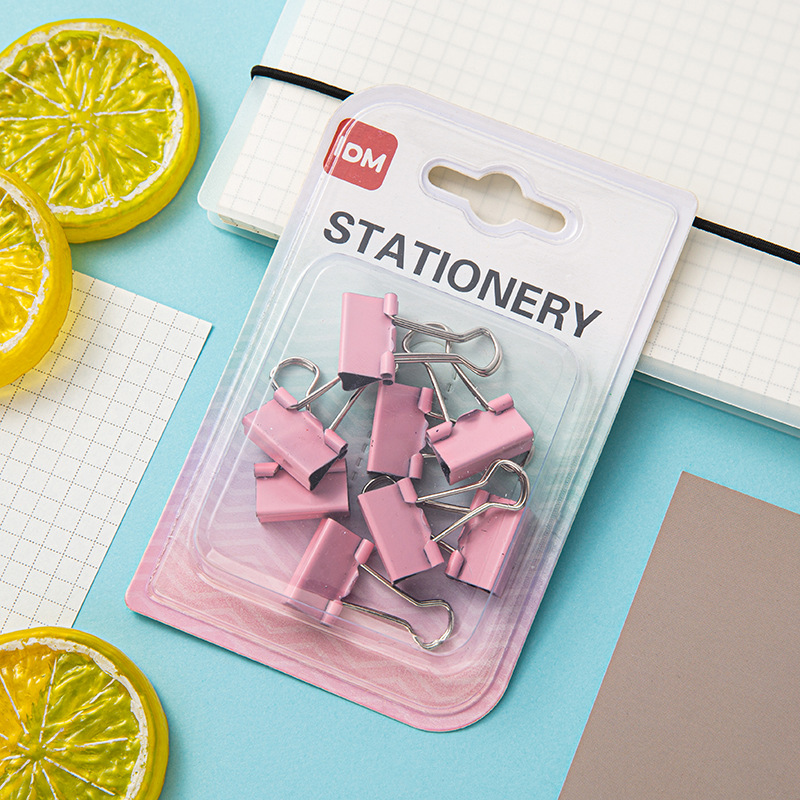 Factory-customized 19mm long-tail clip for office storage, wholesale macaron-colored effortless ticket holders, stationery Item Picture