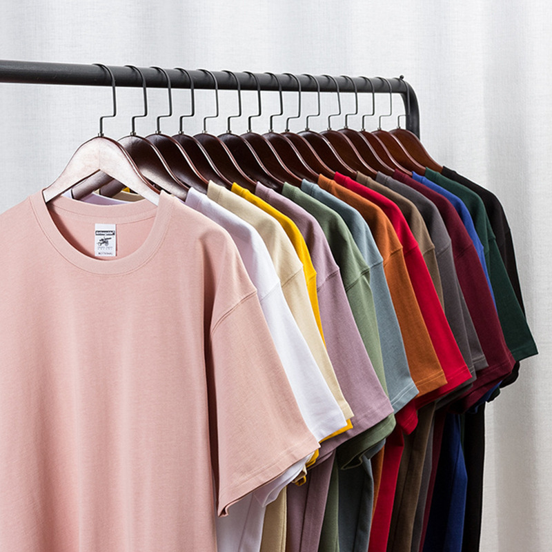 Ag280g Makqin Heavy May Khaki Day T-Shirt Fashion Cotton Small Neckline Drop Shoulder Thick Short Sleeve Printing details Picture
