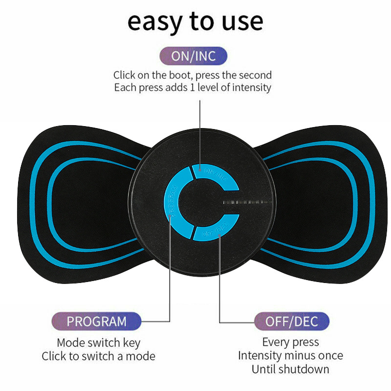 Cross-Border Hot Cervical Massage Stickers Ems Mini Cervical Massage Machine Electronic Pulse Shoulder And Neck Massager Manufacturers Item Picture