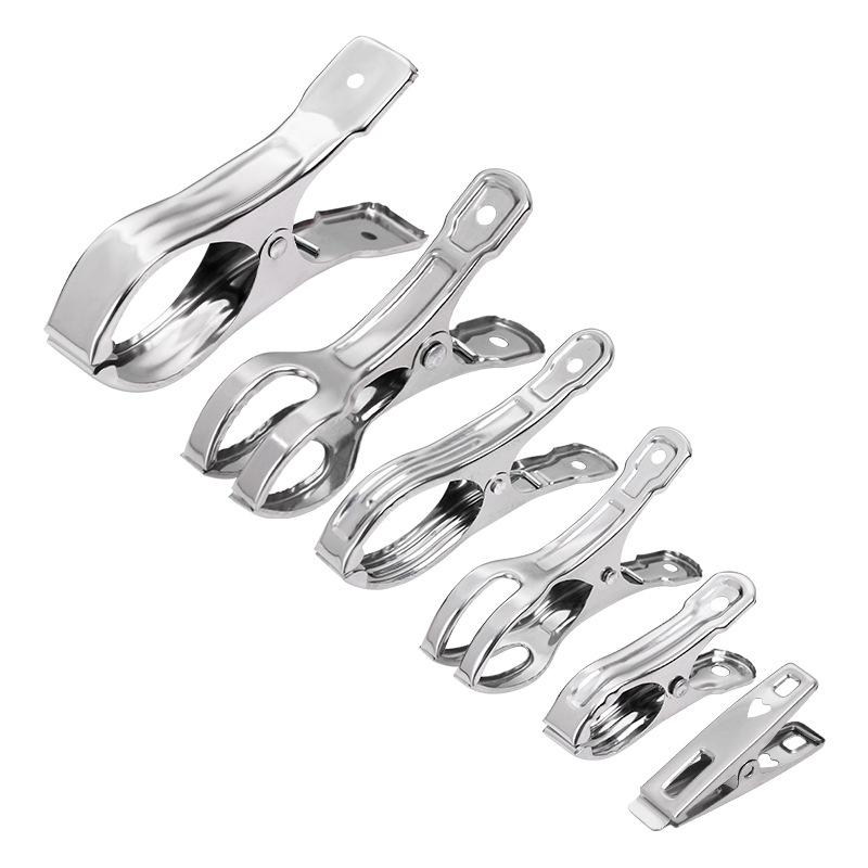 Stainless steel clothes drying clips, windproof clips, metal clothes drying rack clips, socks, clothes and pants clips, large quilt clips Item Picture
