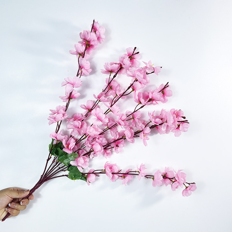 Other Simulation Crafts 7 Fork Peach Blossom Simulation Silk Flower Bouquet Hotel Wedding Decoration Plastic Artificial Flowers Sitting Room Balcony