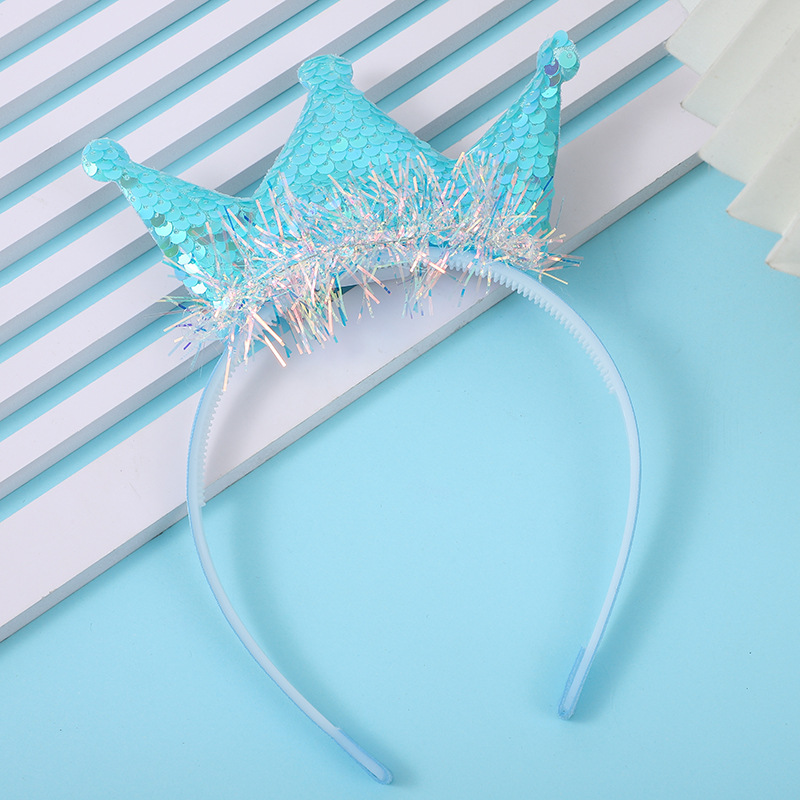 Children's princess crown hairband, sweet double-sided sequined crown hairpin, birthday gift accessory for little girls Specification image