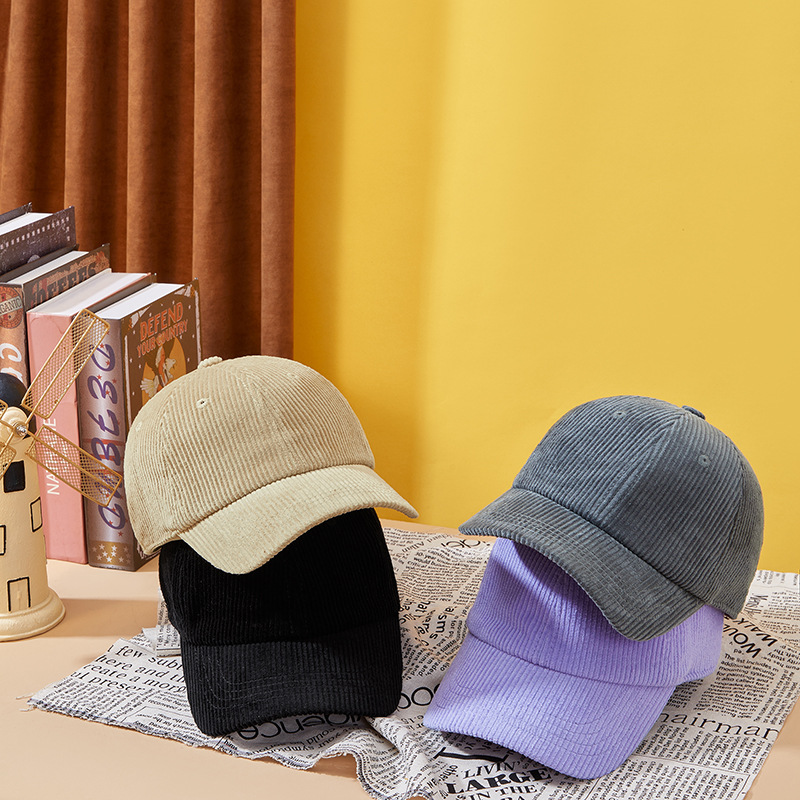 2023 Spring And Summer New South Korean Corduroy Baseball Cap Ladies Soft Top Outdoor Cap Wholesale Specification drawing