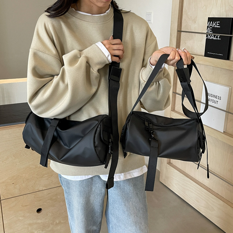 Small Fresh Bag Female Crossbody Bag 2024 New Casual Large Capacity Niche Simple Ins Shoulder Cylinder Bag Specification drawing