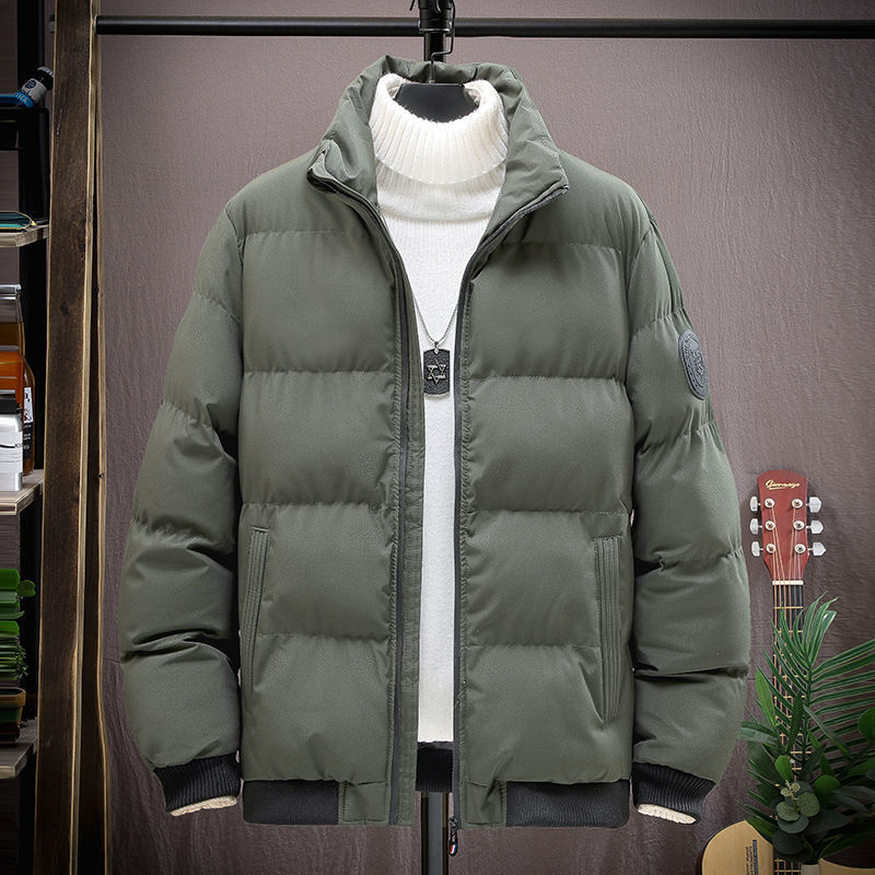 New autumn and winter cotton-padded jacket 2023 Men's windproof trend Korean-style simple loose plus-size youth down cotton-padded jacket Item Picture