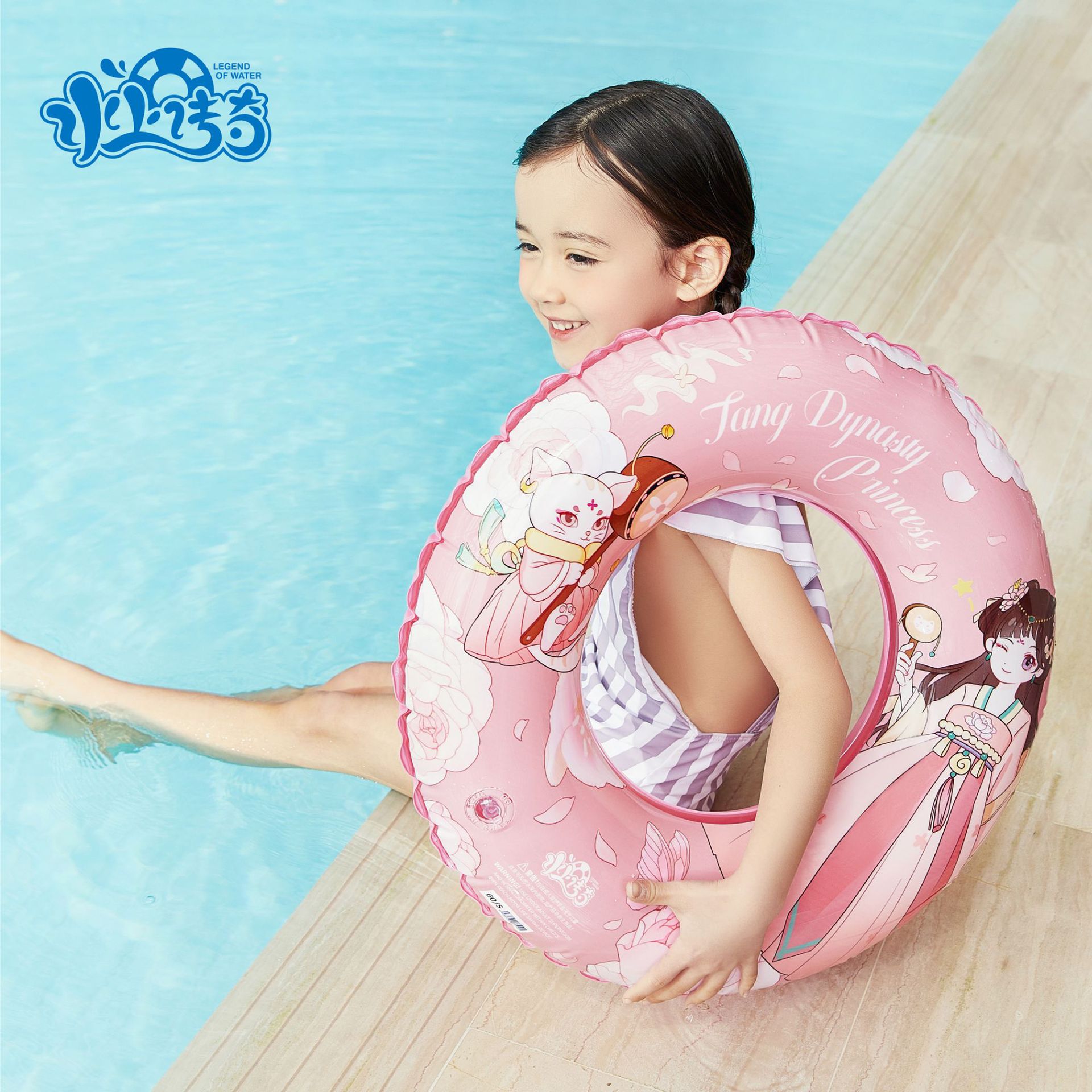 Manufacturers Spot Pink Blue Children's Swimming Ring Thickened Original Cartoon Swimming Inflatable Baby Adult Underarm Floating Ring Application Scenario