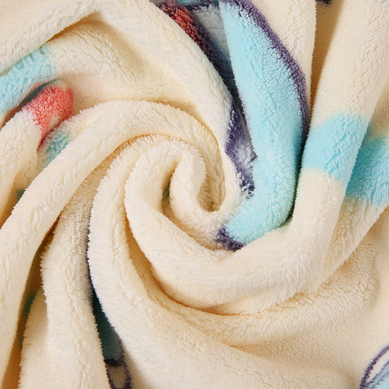 Sweet Sweet Coral Velvet Bath Towel Printed Cute Children Baby Adult Bath Towel Absorbent Soft Hook Specification drawing