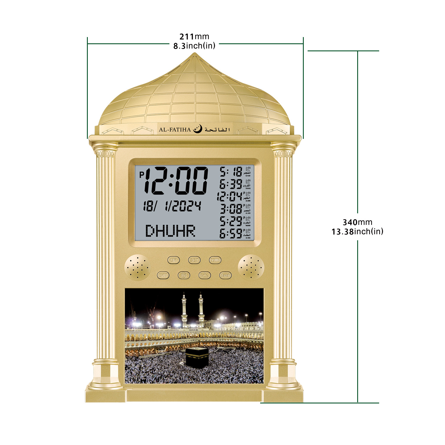 alfajia manufacturer faj-118 LCD electronic Chapel clock azan time clock Specification image