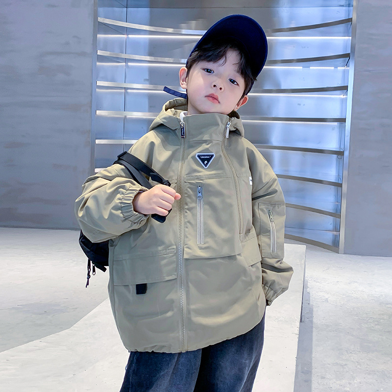 Boys Thick Hooded Hardshell Jacket Clip Cotton Coat Winter Coat 2023 New Children's Cotton-Padded Clothes For Men And Children Cotton-Padded Clothes details Picture