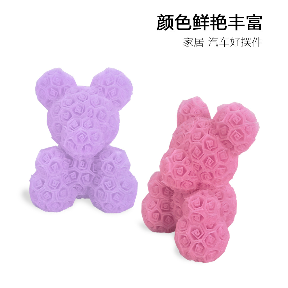 源头厂家直销3D打印玫瑰花小熊情人节礼物摆件永生玫瑰熊多色可选细节图