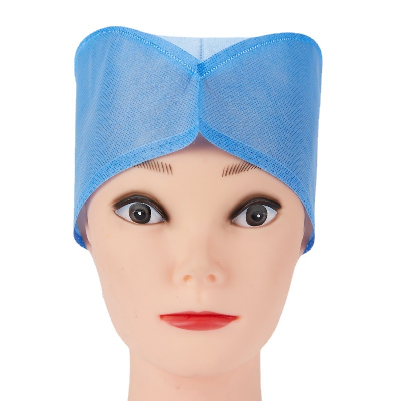 无纺布帽护士帽 SMS系带加厚蓝色一次性PP护士帽机制帽详情图4