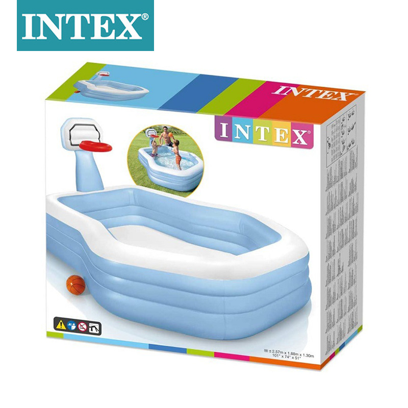 INTEX57183投篮长方形水池夏季户外充气水池儿童家庭戏水池充气玩具现货批发详情图5