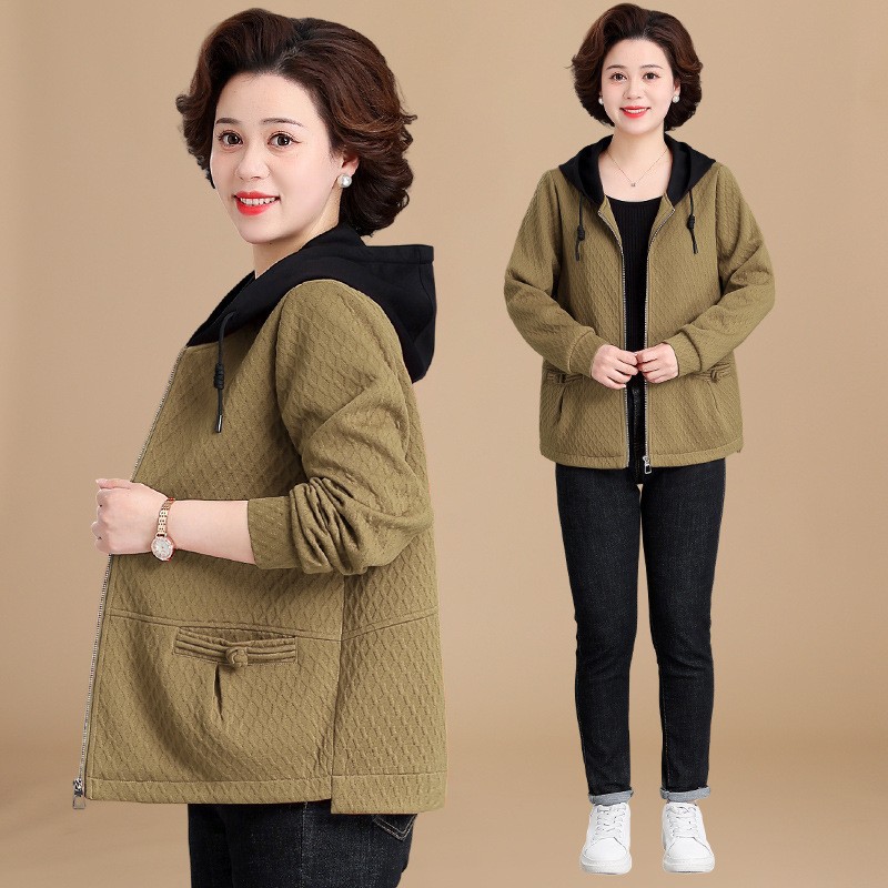 Mom's spring and autumn coat is stylish. 2023 new style. Middle-aged women's autumn casual windbreaker. Middle-aged and elderly people wear autumn clothes