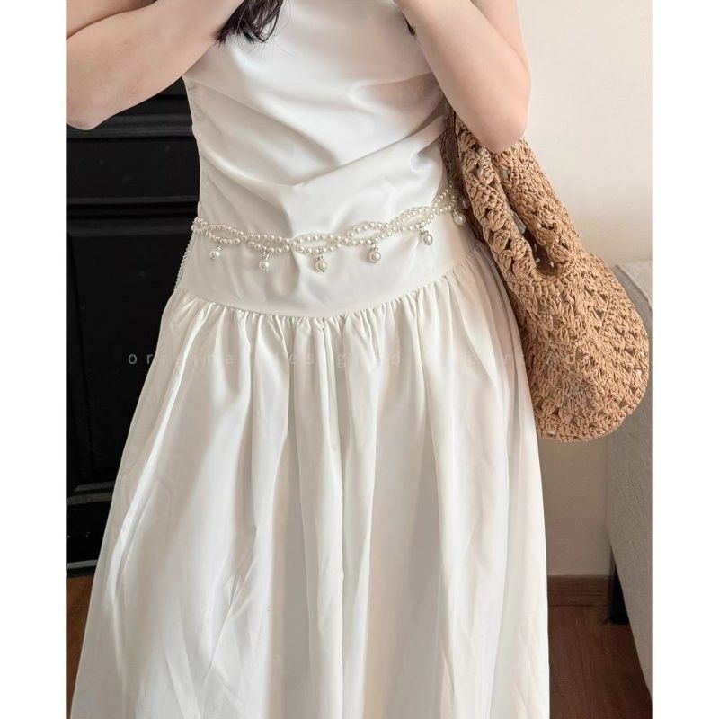 Butterfly pearl beaded waist chain for women, a light luxury and high-end accessory for skirts, is elegant and versatile, and is a cinched-waist belt accessory Item Picture