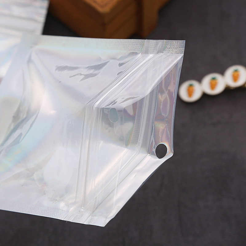 Translucent Laser Bag Magic Jewelry Bag Color Composite Ziplock Bag Aluminum Foil Phone Case Necklace Earrings Bag Specification drawing