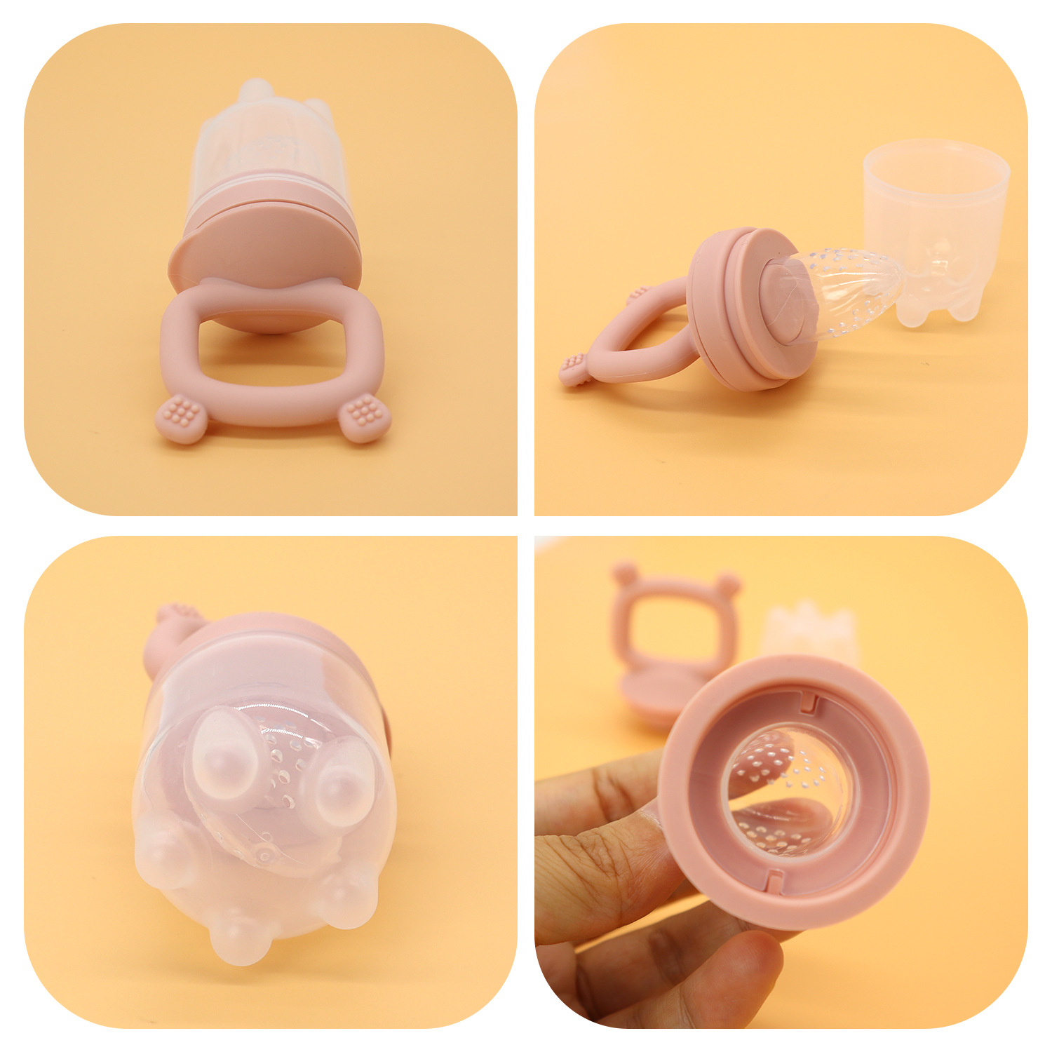 TEMU Baby Fruit and Vegetable Bite Fun Fruit Complementary food device, baby fruit and Vegetable Fun pacifier, teeth grinding stick, toy teeth gel Specification drawing