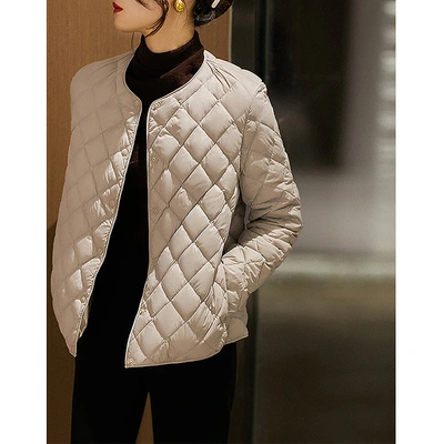 Cold Black Technology Waterproof Diamond Check 95 White Goose Down Light Down Jacket Women's High-End Women's Winter Goose Down Clothing