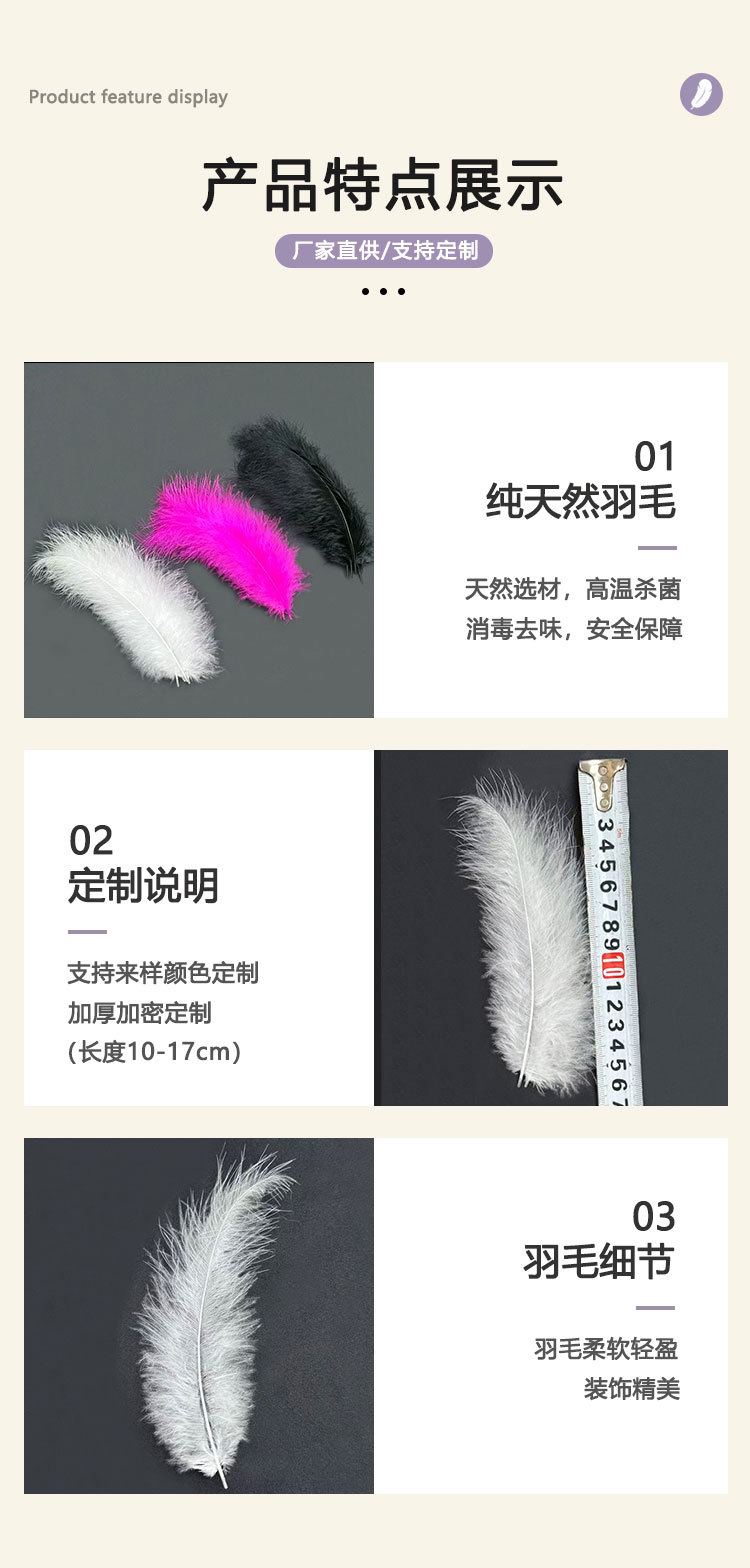 彩色火鸡毛diy手工装饰羽毛材料尖尾绒波波球礼盒填充材料捕梦网详情8