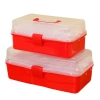 Portable three-layer multi-functional storage box, portable lacquer Guka plastic storage and organization box, medicine box Item Picture