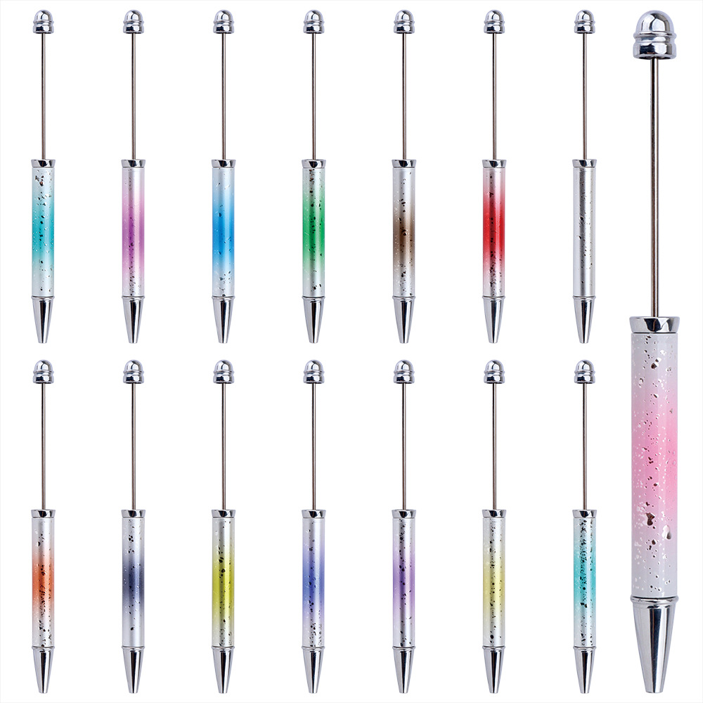 New Diy Beaded Pen Uv Electroplated Star Glitter Gradual Beaded Ballpoint Pen Personalized Hand-Beaded Gift Pen Item Picture