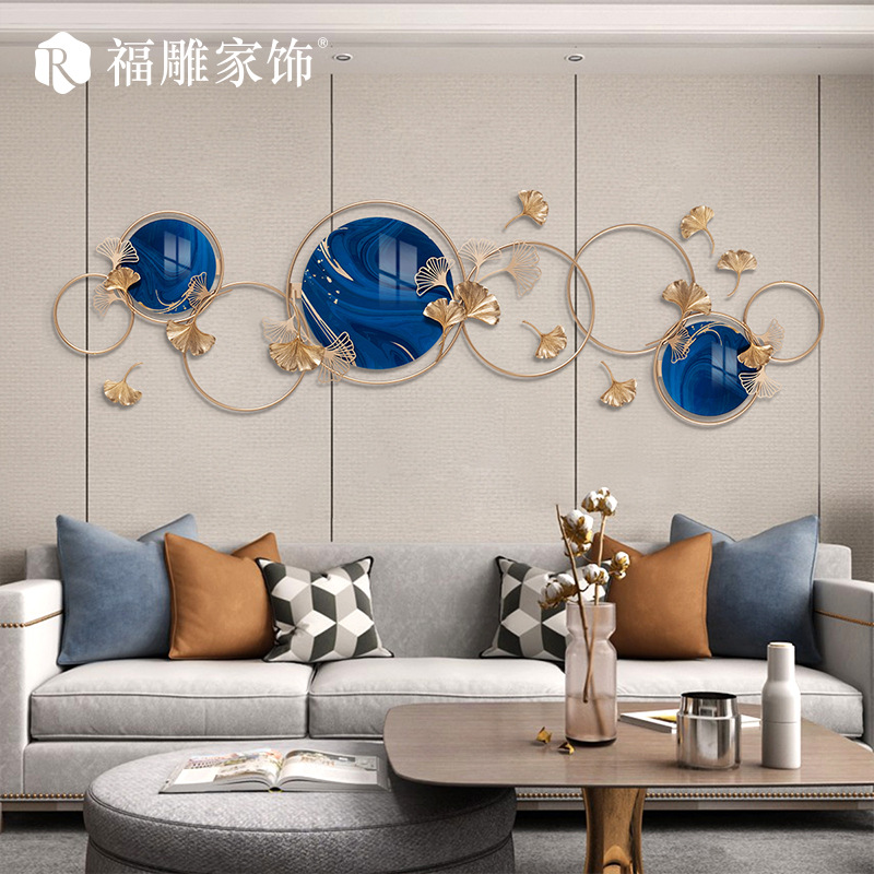 Modern Iron Wall Decoration Pendant Living Room Bedroom Modern Sofa Background Wall Metal Wall Hanging Clock Headboard Wall Decoration details Picture