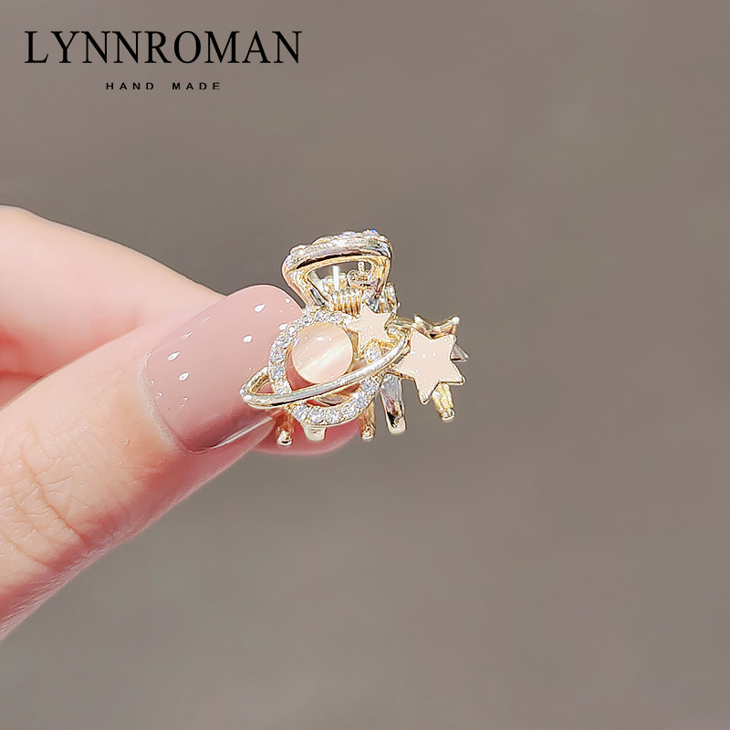 韩国可爱粉色星球发夹刘海夹少女星星发抓夹小号鲨鱼夹