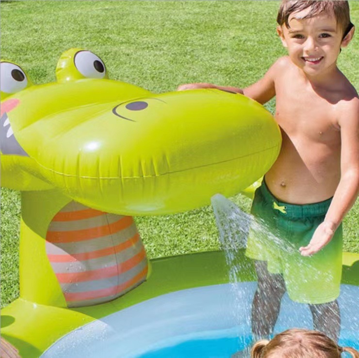 intex 57431 Cross-border Children's Crocodile Fountain Courtyard Water Play Toys Baby Inflatable Pool details Picture