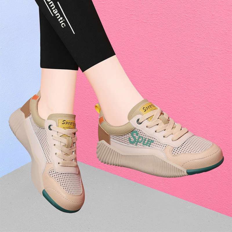Soft-soled mesh breathable mesh shoes, lightweight sports shoes, anti-slip running shoes, women's 2025 summer thin casual travel shoes details Picture