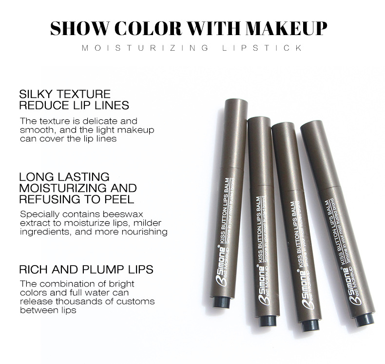 BSIMONE莹润滋润唇膏按压式口红雾面哑光学生党彩妆莹润变色保湿详情6