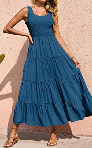 2023 Amazon Bestseller for cross-border women's Clothing from Europe and America: Vest dress, pleated and spliced sleeveless dress with a large swing Specification image