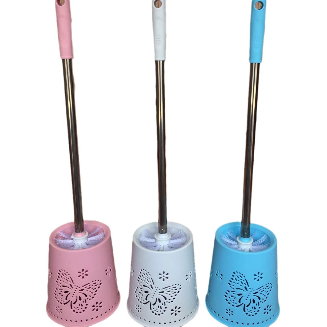 Square creative hollowed-out stone butterfly pattern set brush stainless steel toilet brush Application Scenario