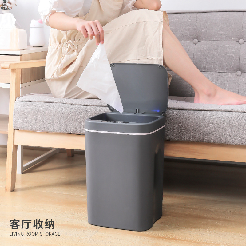 星宝智能垃圾桶自动感应式家用卧室厨房卫生间夹缝垃圾桶带盖批发详情图4