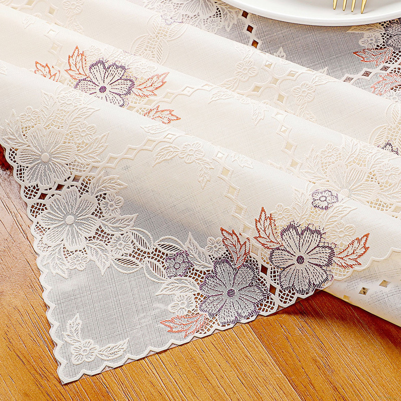 Thickened European-style pvc tablecloth, waterproof and heat-resistant, square tablecloth, rectangular table mat, disposable plastic coffee table fabric