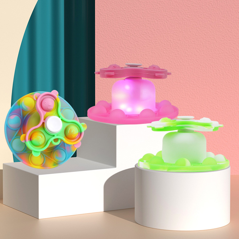 2021 New Luminescent Rat Killer Pioneer Silicone Fidget Spinner Toy Adjustable Luminescent Bubble Music Decompression Toy Specification drawing