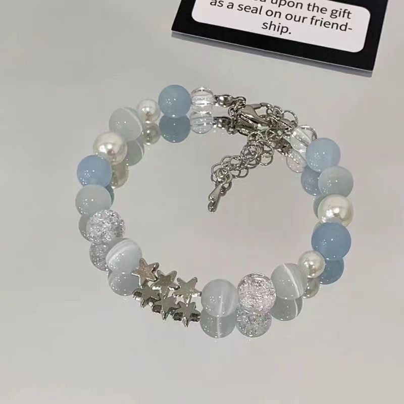 【 Star Sea 】 Starry Blue beaded pearl bracelet, a niche design for women with a forest-themed high-end feel. A perfect gift for your best friend Application Scenario